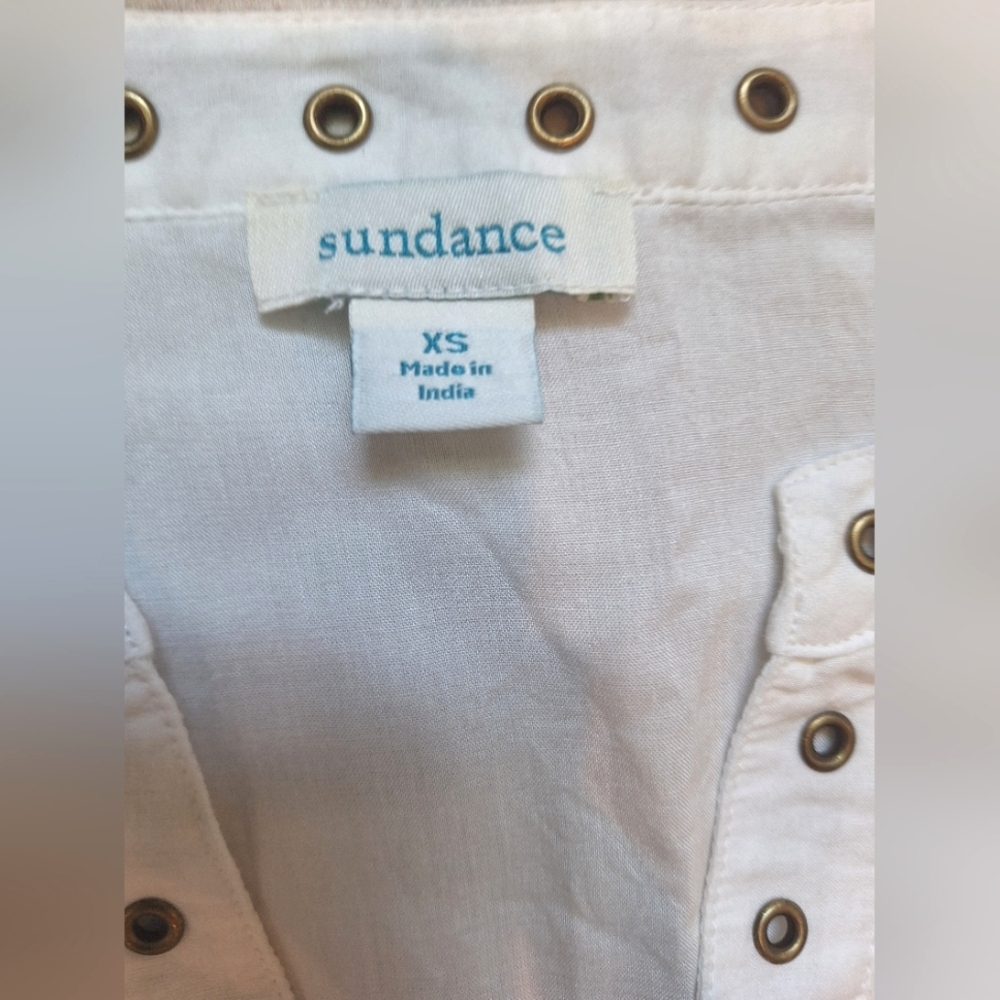 Sundance Nicolette embroidered V-neck white cotton dress with embroidery - XS - Picture 4 of 13
